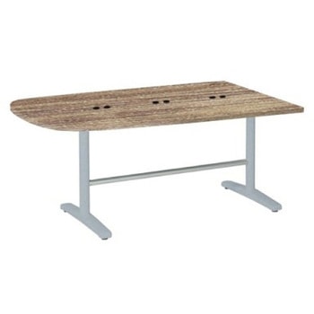 87AFJM MER2 Livesミーティングテーブル T字脚天板固定/台形 1800×900×720 CU付 オカムラ(岡村製作所) 06963979