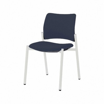 8147XZ FXW4 8147チェア 4本脚 肘無 背座張り ブラックシェル ホワイトフレーム オカムラ(岡村製作所) 06964740