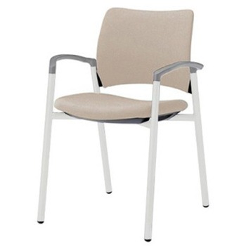 8147XA FXW2 8147チェア 4本脚 肘付 背座張り ブラックシェル ホワイトフレーム オカムラ(岡村製作所) 06964758