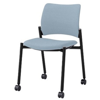 8147EZ FXW9 8147チェア 4本脚キャスター付 肘無 背座張り ブラックシェル ブラックフレーム ナイロン双輪 オカムラ(岡村製作所) 06964810