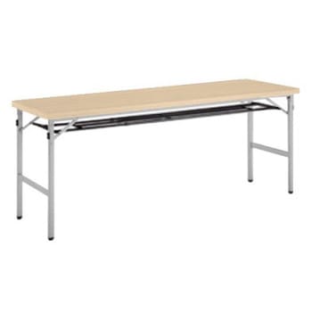 8186KX MK37 折りたたみテーブル 幕板なし・棚付 1800W600D シルバーフレーム オカムラ(岡村製作所) 06965476