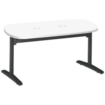 Livesミーティングテーブル T字脚天板フラップ/楕円形 1500×900×720 CU付 オカムラ(岡村製作所)