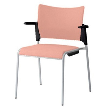 81R2HX PB23 レーテ 4本脚チェア 肘付  背カバー付 ブラックシェル シルバーフレーム オカムラ(岡村製作所) 06968635