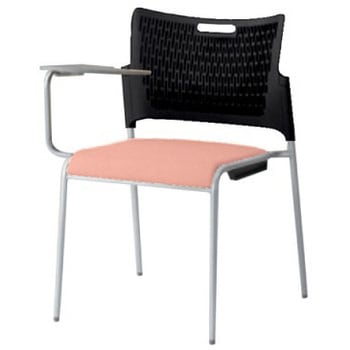 81R2KX PB23 レーテ 4本脚チェア タブレット  背カバー無 ブラックシェル シルバーフレーム オカムラ(岡村製作所) 06968818