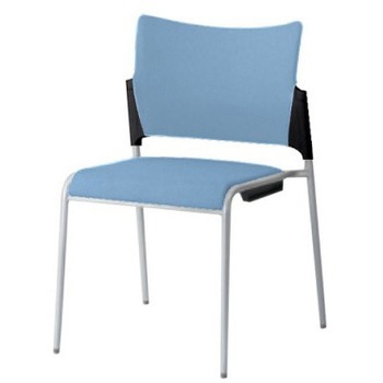 81R2DX PB21 レーテ 4本脚チェア 肘無  背カバー付 ブラックシェル シルバーフレーム オカムラ(岡村製作所) 06968879