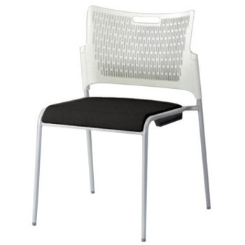 81R2AX FFW1 レーテ 4本脚チェア 肘無  背カバー無 ホワイトシェル シルバーフレーム オカムラ(岡村製作所) 06968897