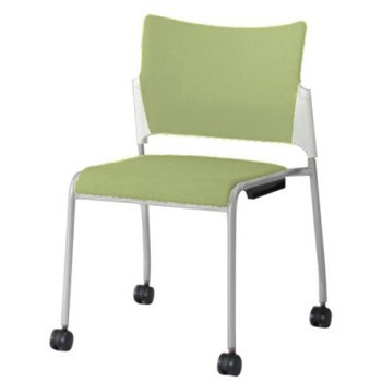 81R2BY PB22 レーテ 4本脚キャスター付 肘無  背カバー付 ホワイトシェル シルバーフレーム ナイロン双輪 オカムラ(岡村製作所) 06968906