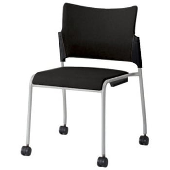 81R2DY FFW1 レーテ 4本脚キャスター付 肘無  背カバー付 ブラックシェル シルバーフレーム ナイロン双輪 オカムラ(岡村製作所) 06968915