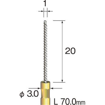 FD2101 ミニモ スパイラルホールブラシ ナイロン Φ1 ミニター 軸径3mm