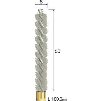 FD2262 ミニモ スパイラルホールブラシ ステンレス Φ8 ミニター 軸径