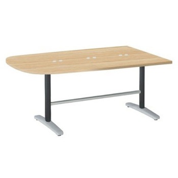 87AFJM MEV7 Livesミーティングテーブル T字脚天板固定/台形 1800×900×720 CU付 オカムラ(岡村製作所) 06973587