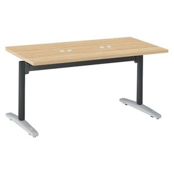 Livesミーティングテーブル T字脚天板フラップ/矩形 1500×750×720 CU付 オカムラ(岡村製作所)