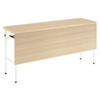 8186MR MK37 折りたたみテーブル 幕板付・棚付 1500W600D ホワイトフレーム オカムラ(岡村製作所) 06979151