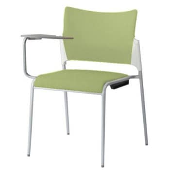 81R2JX PB22 レーテ 4本脚チェア タブレット  背カバー付 ホワイトシェル シルバーフレーム オカムラ(岡村製作所) 06979205