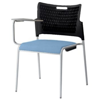 81R2KX PB21 レーテ 4本脚チェア タブレット  背カバー無 ブラックシェル シルバーフレーム オカムラ(岡村製作所) 06979300