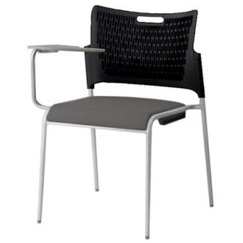 81R2KX PB24 レーテ 4本脚チェア タブレット  背カバー無 ブラックシェル シルバーフレーム オカムラ(岡村製作所) 06979309