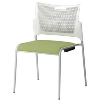 81R2AX PB22 レーテ 4本脚チェア 肘無  背カバー無 ホワイトシェル シルバーフレーム オカムラ(岡村製作所) 06979397