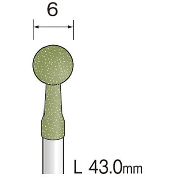 DB3112 ミニモ 研磨用ゴム砥石 WA ミディアム#120 Φ6 ミニター 球状 軸