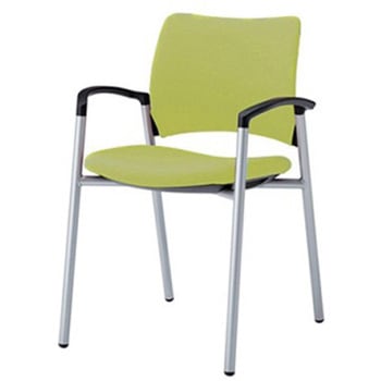 8147ZA PD32 8147チェア 4本脚 肘付 背座張り ブラックシェル シルバーフレーム オカムラ(岡村製作所) 06985338