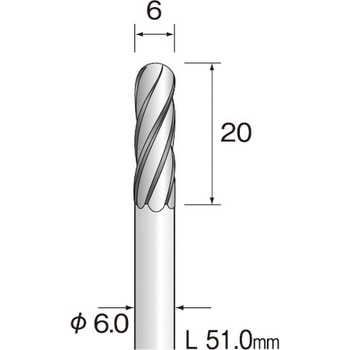 ミニモ 超硬カッター アルミカット Φ6 ミニター