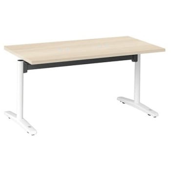 Livesミーティングテーブル T字脚天板フラップ/矩形 1500×750×720 CU付 オカムラ(岡村製作所)