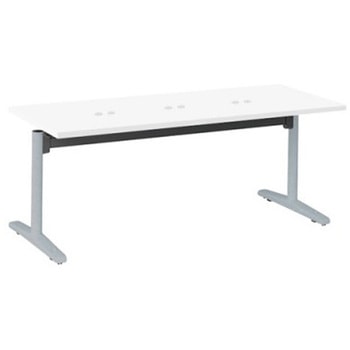 87AHFH MP11 Livesミーティングテーブル T字脚天板フラップ/矩形 1800×750×720 CU付 オカムラ(岡村製作所) 06987657