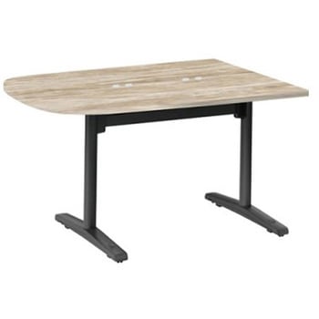 Livesミーティングテーブル T字脚天板フラップ/台形 1500×900×720 CU付 オカムラ(岡村製作所)