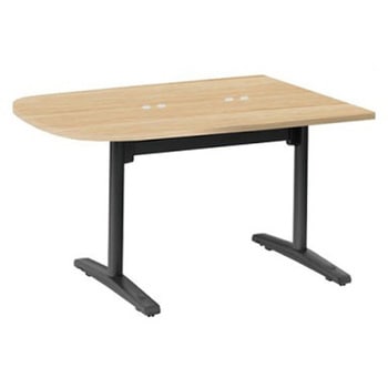 Livesミーティングテーブル T字脚天板フラップ/台形 1500×900×720 CU付 オカムラ(岡村製作所)