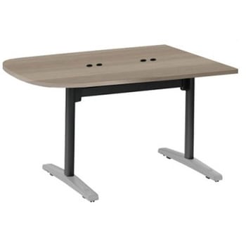 Livesミーティングテーブル T字脚天板フラップ/台形 1500×900×720 CU付 オカムラ(岡村製作所)