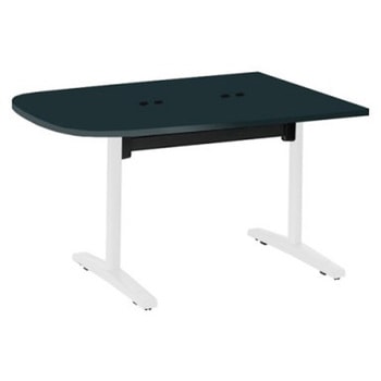 Livesミーティングテーブル T字脚天板フラップ/台形 1500×900×720 CU付 オカムラ(岡村製作所)