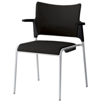 81R2HX FFW1 レーテ 4本脚チェア 肘付  背カバー付 ブラックシェル シルバーフレーム オカムラ(岡村製作所) 06989660