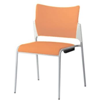 81R2BX PB29 レーテ 4本脚チェア 肘無  背カバー付 ホワイトシェル シルバーフレーム オカムラ(岡村製作所) 06989879