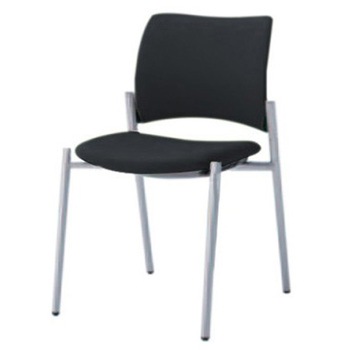 8147ZZ FBA1 8147チェア 4本脚 肘無  背座張り ブラックシェル シルバーフレーム オカムラ(岡村製作所) 06995795