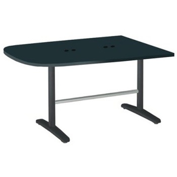 87AFJL MES8 Livesミーティングテーブル T字脚天板固定/台形 1500×900×720 CU付 オカムラ(岡村製作所) 06997448