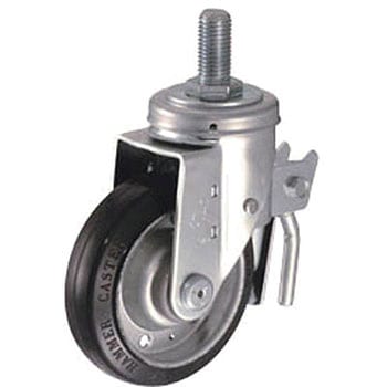 Sシリーズねじ込み自在SP付ゴムB車125mm - ハンマーキャスター