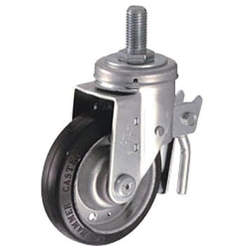 Sシリーズねじ込み自在SP付ゴム車125mm - ハンマーキャスター