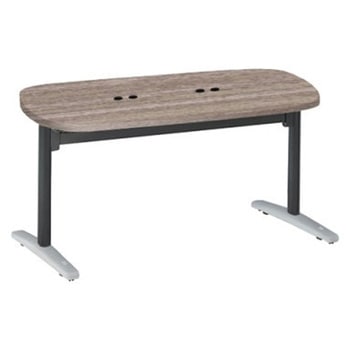 Livesミーティングテーブル T字脚天板フラップ/楕円形 1500×900×720 CU付 オカムラ(岡村製作所)