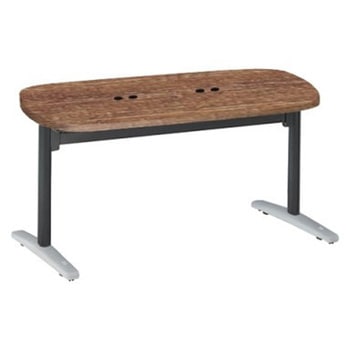 Livesミーティングテーブル T字脚天板フラップ/楕円形 1500×900×720 CU付 オカムラ(岡村製作所)