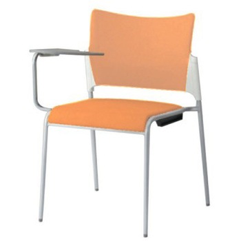 81R2JX FFW7 レーテ 4本脚チェア タブレット  背カバー付 ホワイトシェル シルバーフレーム オカムラ(岡村製作所) 06999995