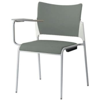 81R2JX FFW9 レーテ 4本脚チェア タブレット  背カバー付 ホワイトシェル シルバーフレーム オカムラ(岡村製作所) 07000011