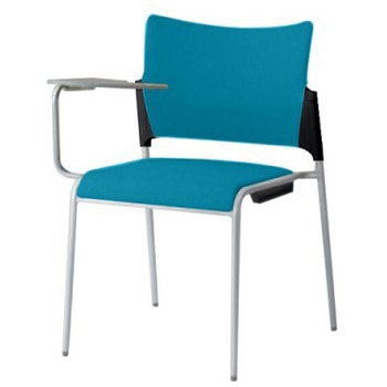 81R2LX FFW5 レーテ 4本脚チェア タブレット  背カバー付 ブラックシェル シルバーフレーム オカムラ(岡村製作所) 07000020