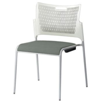 81R2AX FFW9 レーテ 4本脚チェア 肘無  背カバー無 ホワイトシェル シルバーフレーム オカムラ(岡村製作所) 07000178