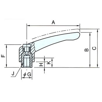 FKF8-BR クランプレバー(メネジ・エコノミータイプ・右ネジ) FKF 1個