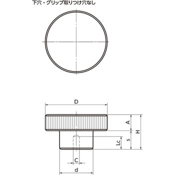 ローレットハンドル(下穴・取付穴なし) NBK(鍋屋バイテック会社)