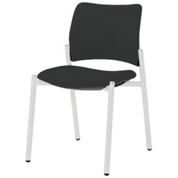 8147XZ PB20 8147チェア 4本脚 肘無 背座張り ブラックシェル ホワイトフレーム オカムラ(岡村製作所) 07005891