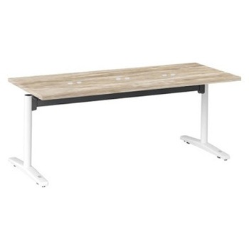 87AHFH MET4 Livesミーティングテーブル T字脚天板フラップ/矩形 1800×750×720 CU付 オカムラ(岡村製作所) 07008255