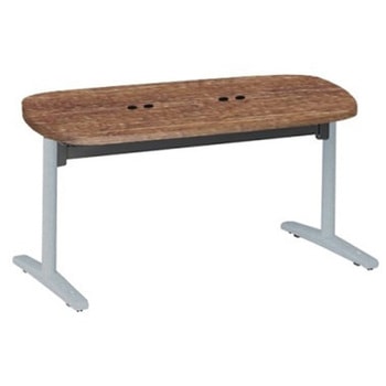 Livesミーティングテーブル T字脚天板フラップ/楕円形 1500×900×720 CU付 オカムラ(岡村製作所)