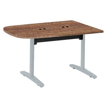 Livesミーティングテーブル T字脚天板フラップ/台形 1500×900×720 CU付 オカムラ(岡村製作所)