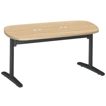 Livesミーティングテーブル T字脚天板フラップ/楕円形 1500×900×720 CU付 オカムラ(岡村製作所)