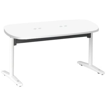 Livesミーティングテーブル T字脚天板フラップ/楕円形 1500×900×720 CU付 オカムラ(岡村製作所)